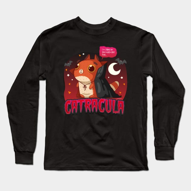 Catracula | Funny Vampire Cat Long Sleeve T-Shirt by Creatura